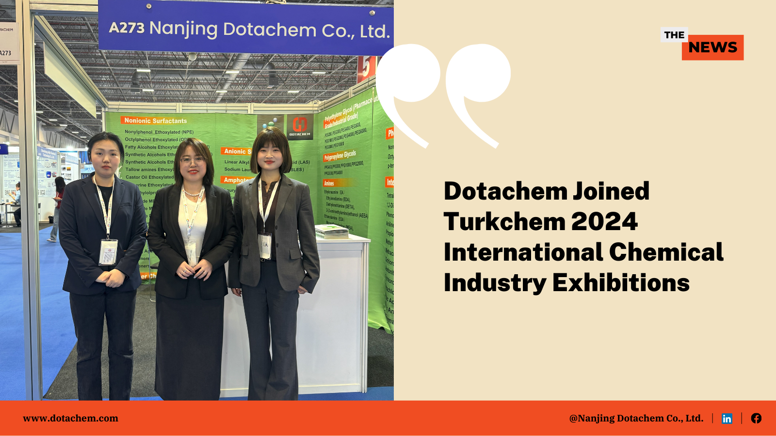 Dotachem bied aan by die 2024 TURKCHEM Eurasia International Chemical Exhibition